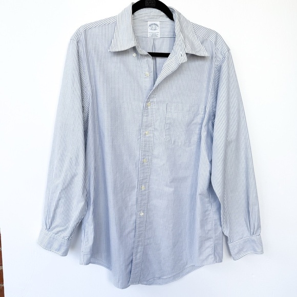 Brooks Brothers Other - Brooks Brothers Blue White Striped 100% Cotton Button Down Shirt